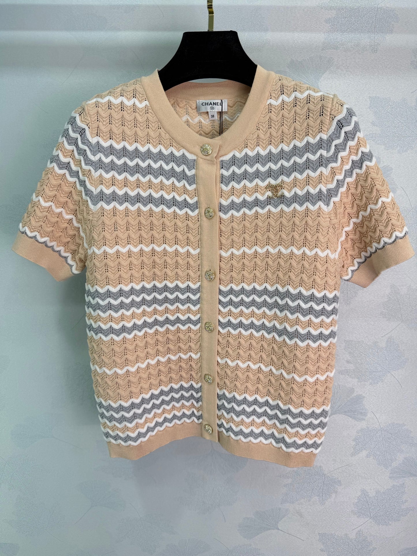 🔥HEISS🔥 SS26 NEUER gewellter gestreifter Strick-Cardigan mit kurzen Ärmeln