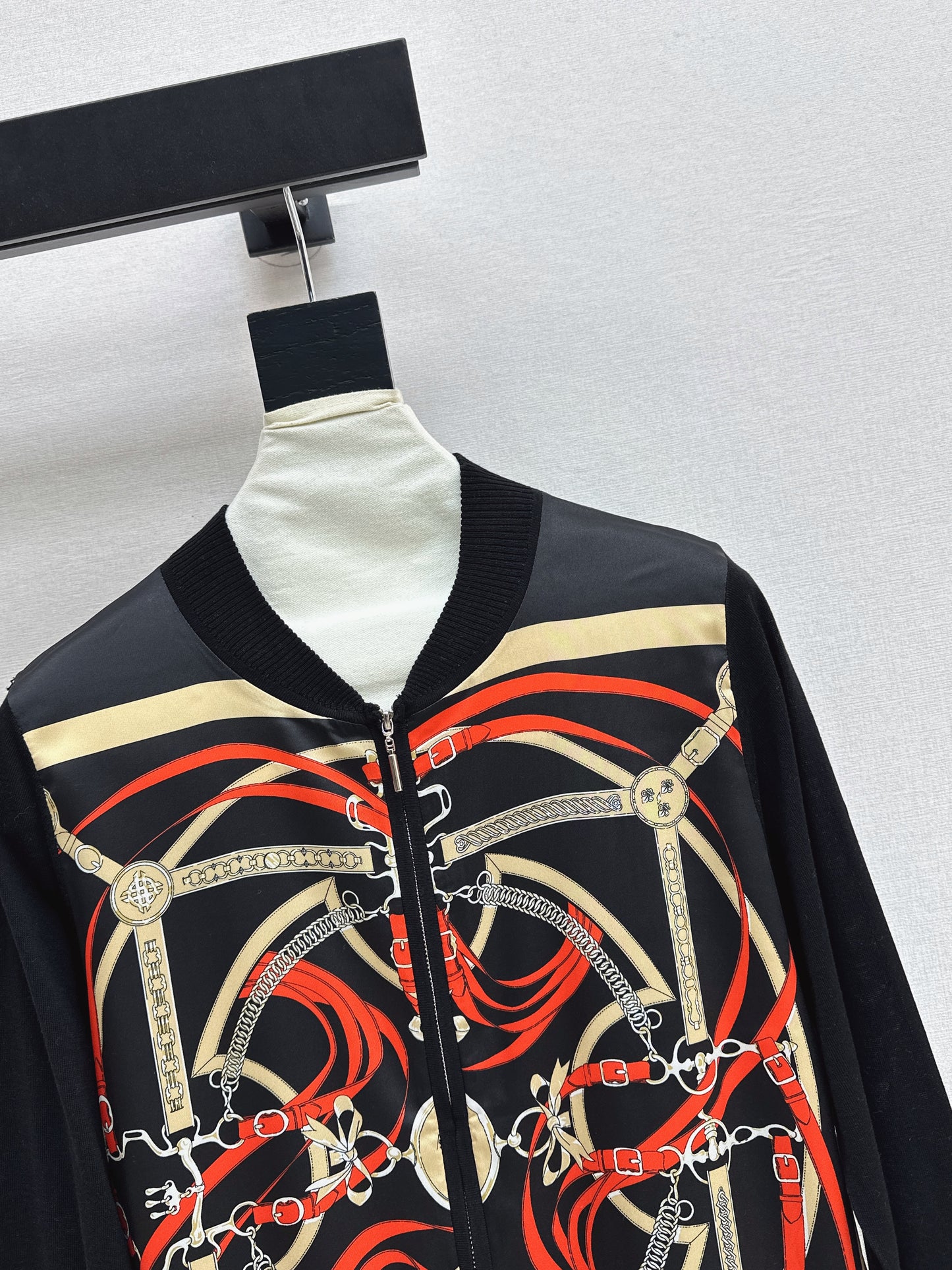26SS NEW Printed pattern patchwork knitted cardigan