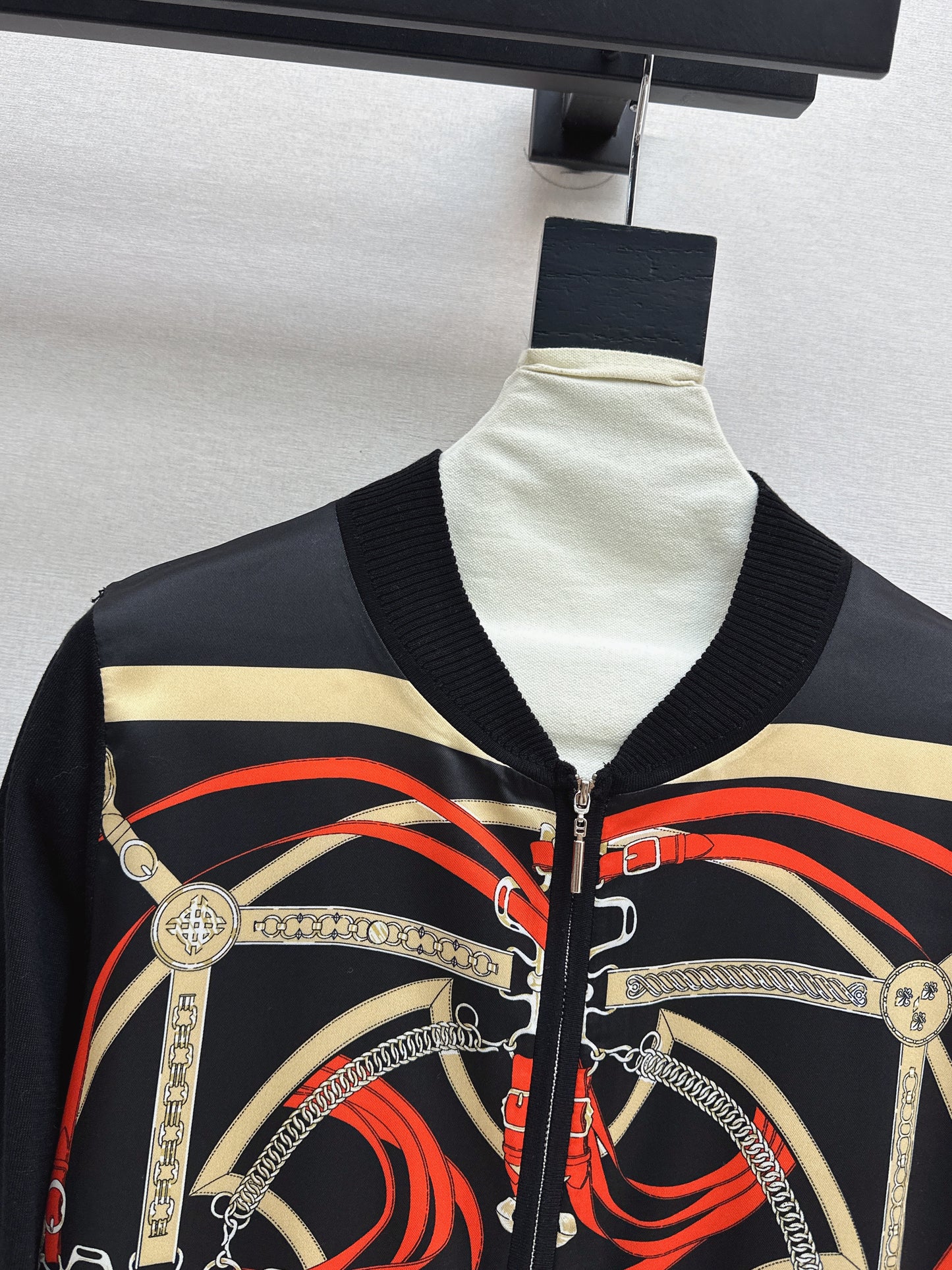 26SS NEW Printed pattern patchwork knitted cardigan