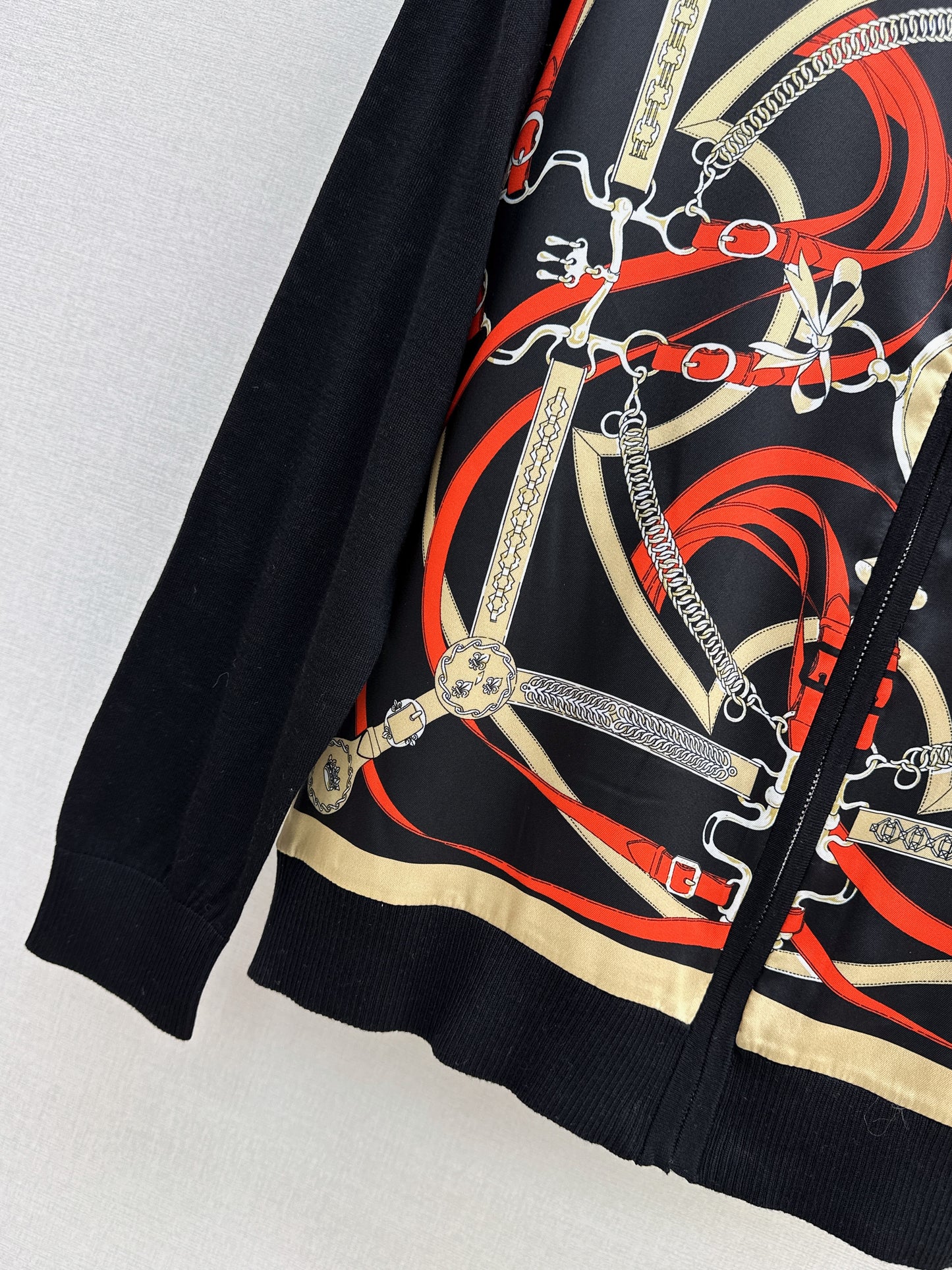 26SS NEW Printed pattern patchwork knitted cardigan