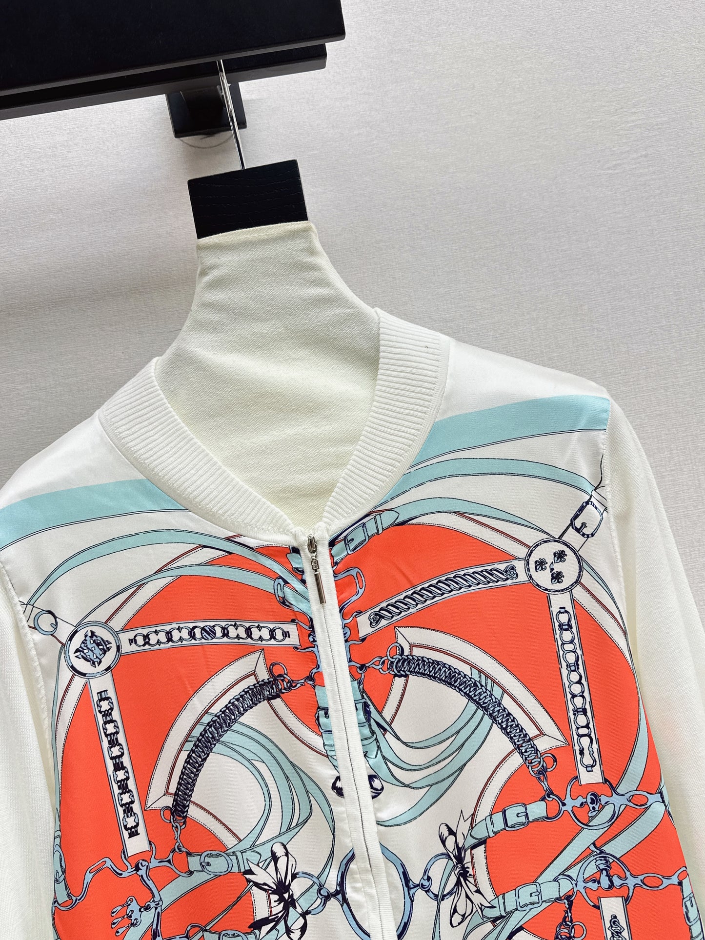 26SS NEW Printed pattern patchwork knitted cardigan