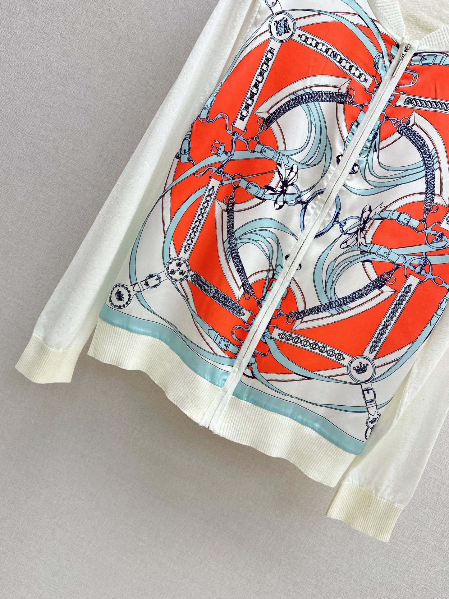 26SS NEW Printed pattern patchwork knitted cardigan