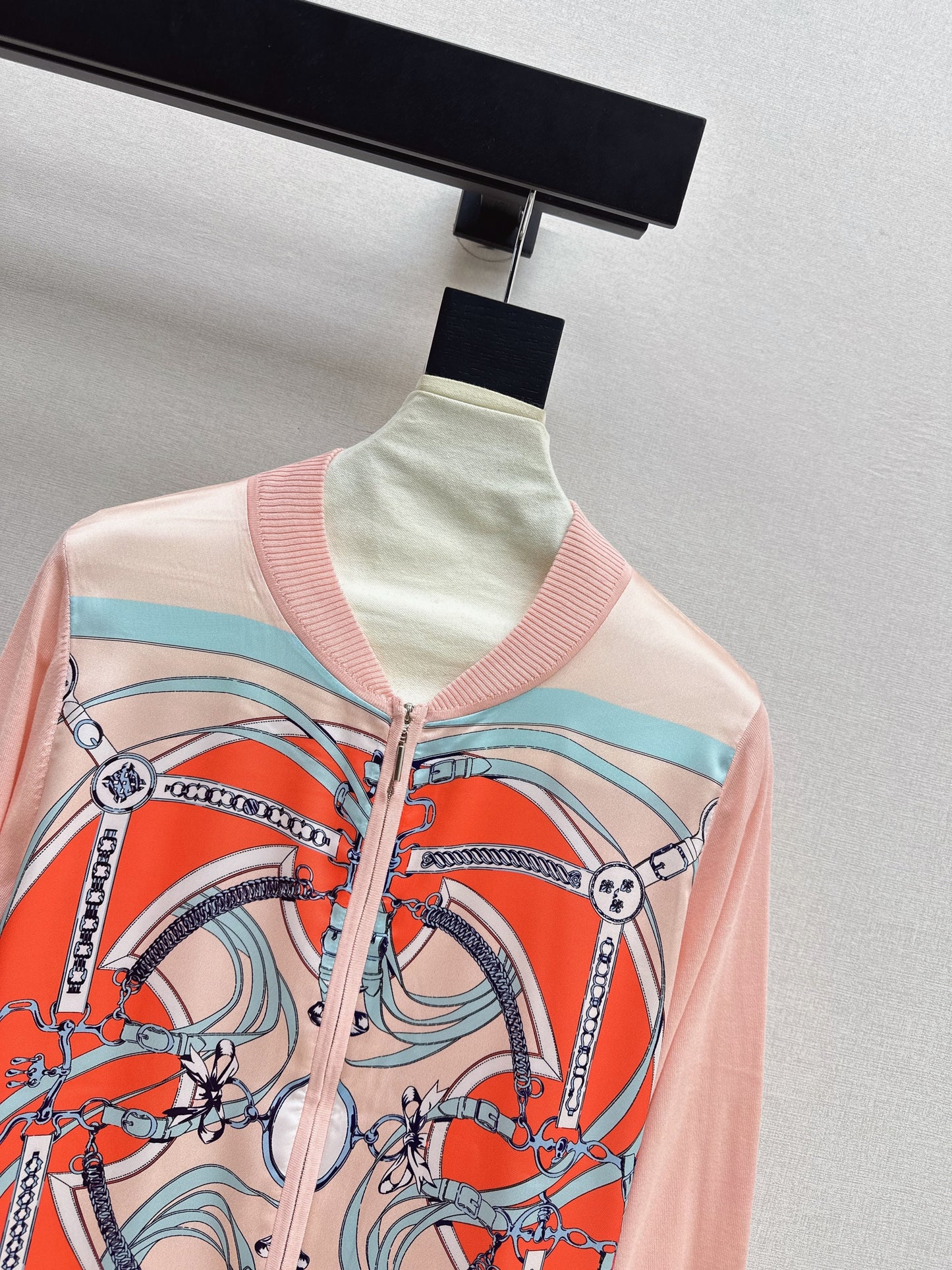 26SS NEW Printed pattern patchwork knitted cardigan