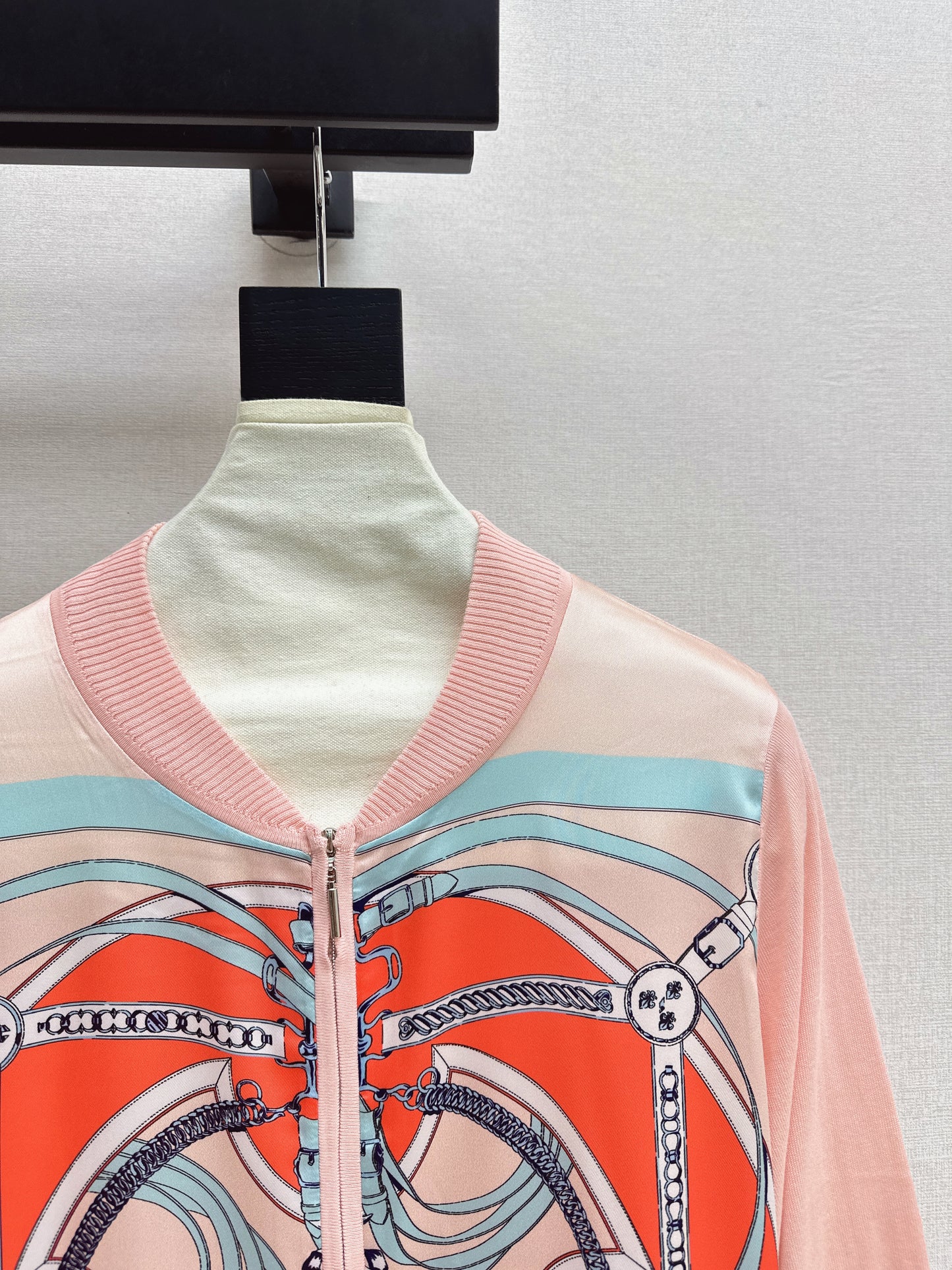 26SS NEW Printed pattern patchwork knitted cardigan