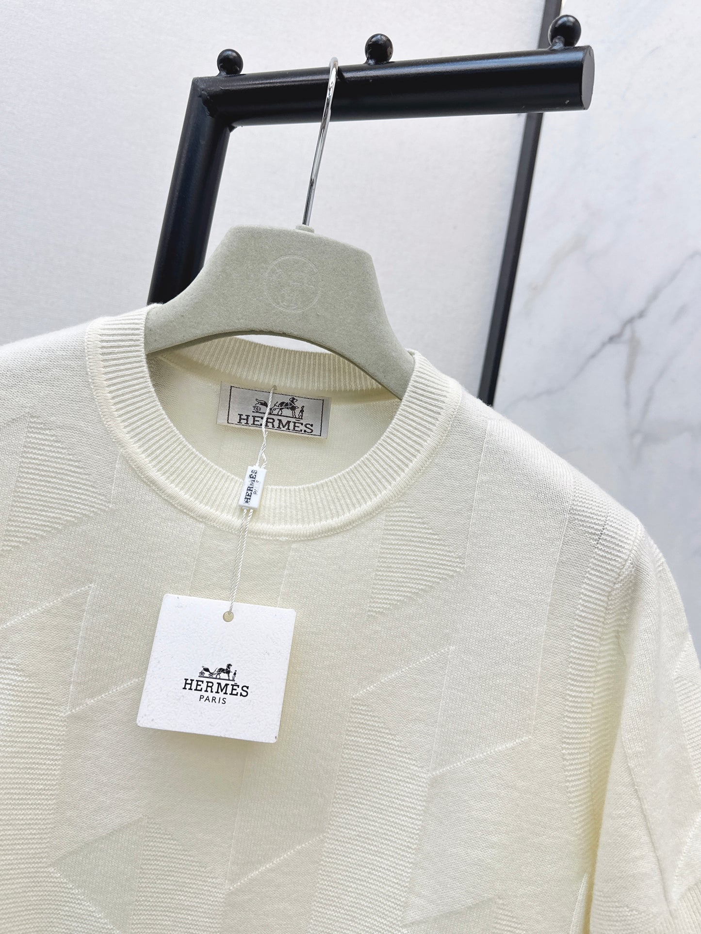 26SS NEUES kurzärmeliges Strickoberteil aus Wolle