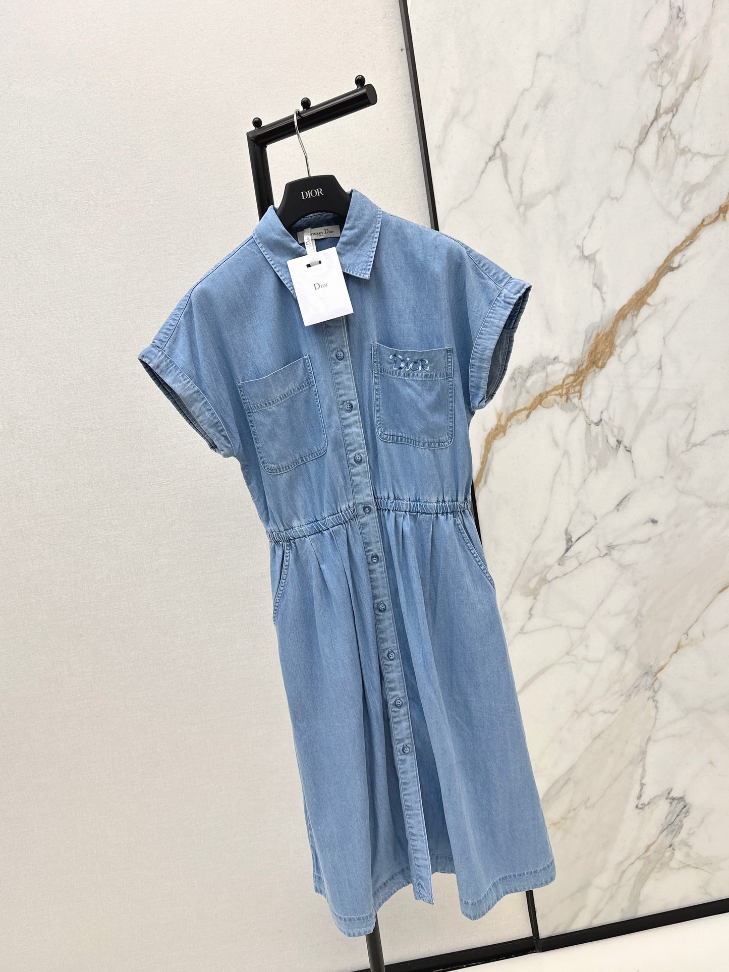 26SS NEW Tencel denim dress with embroidery pattern