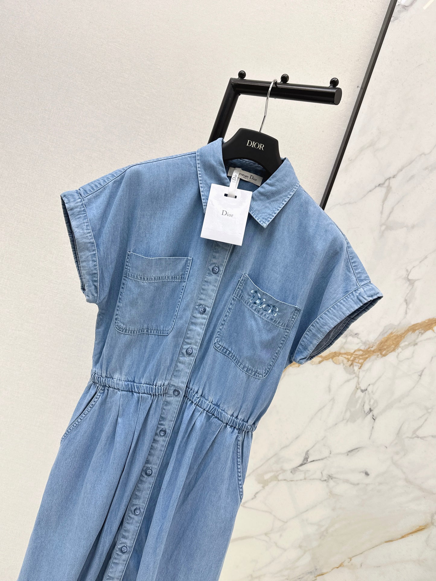 26SS NEW Tencel denim dress with embroidery pattern