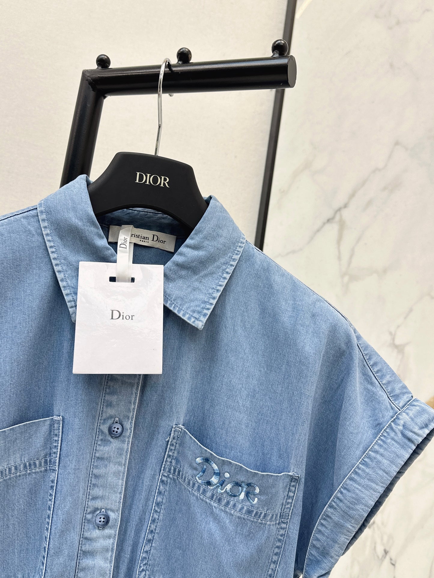 26SS NEW Tencel denim dress with embroidery pattern