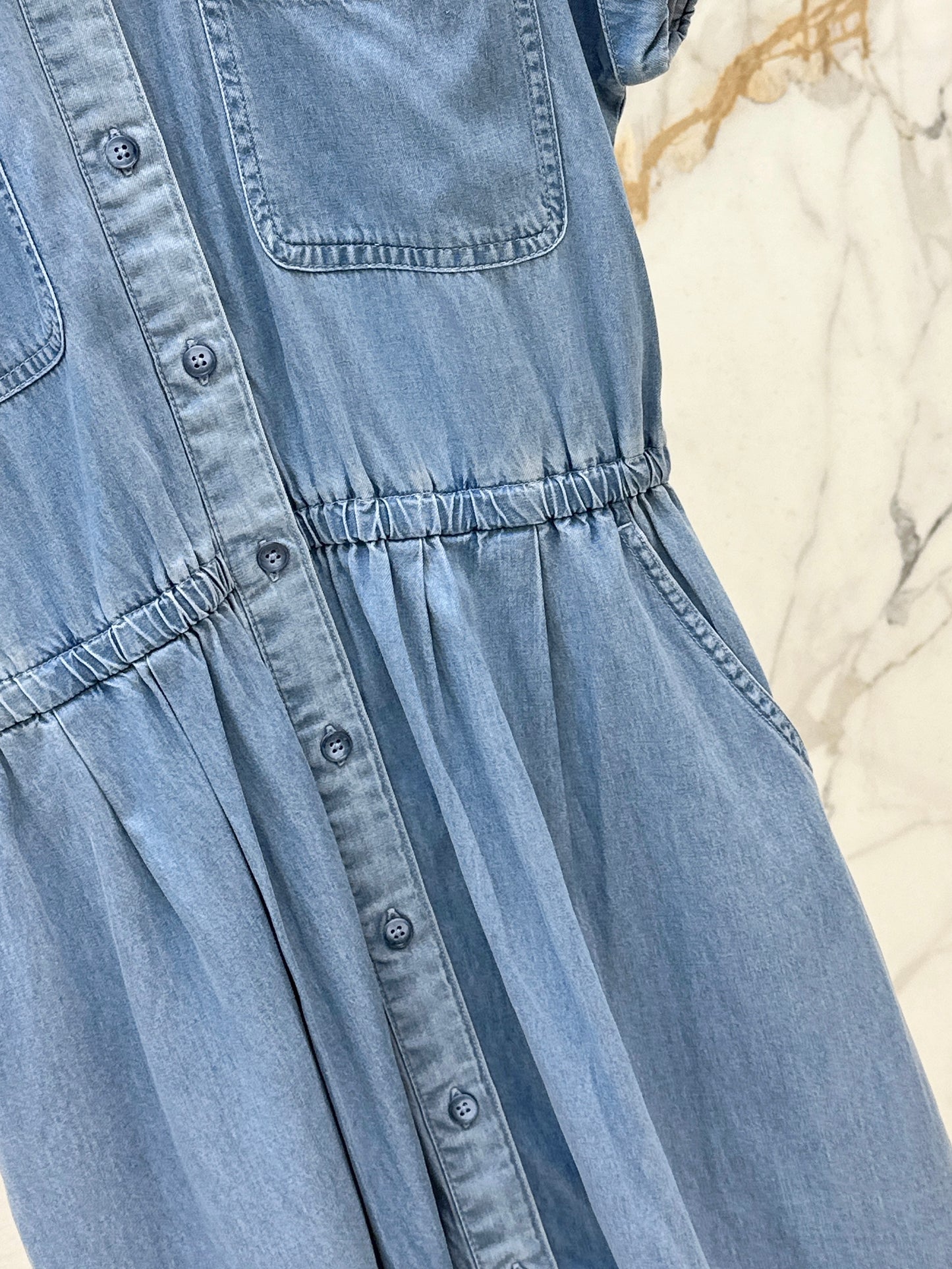 26SS NEW Tencel denim dress with embroidery pattern