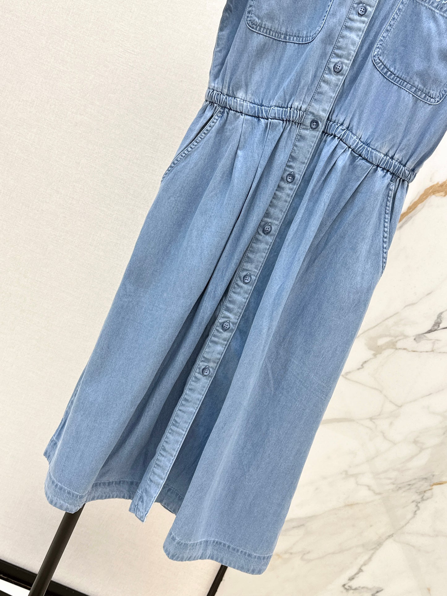 26SS NEW Tencel denim dress with embroidery pattern