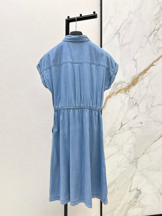 26SS NEW Tencel denim dress with embroidery pattern