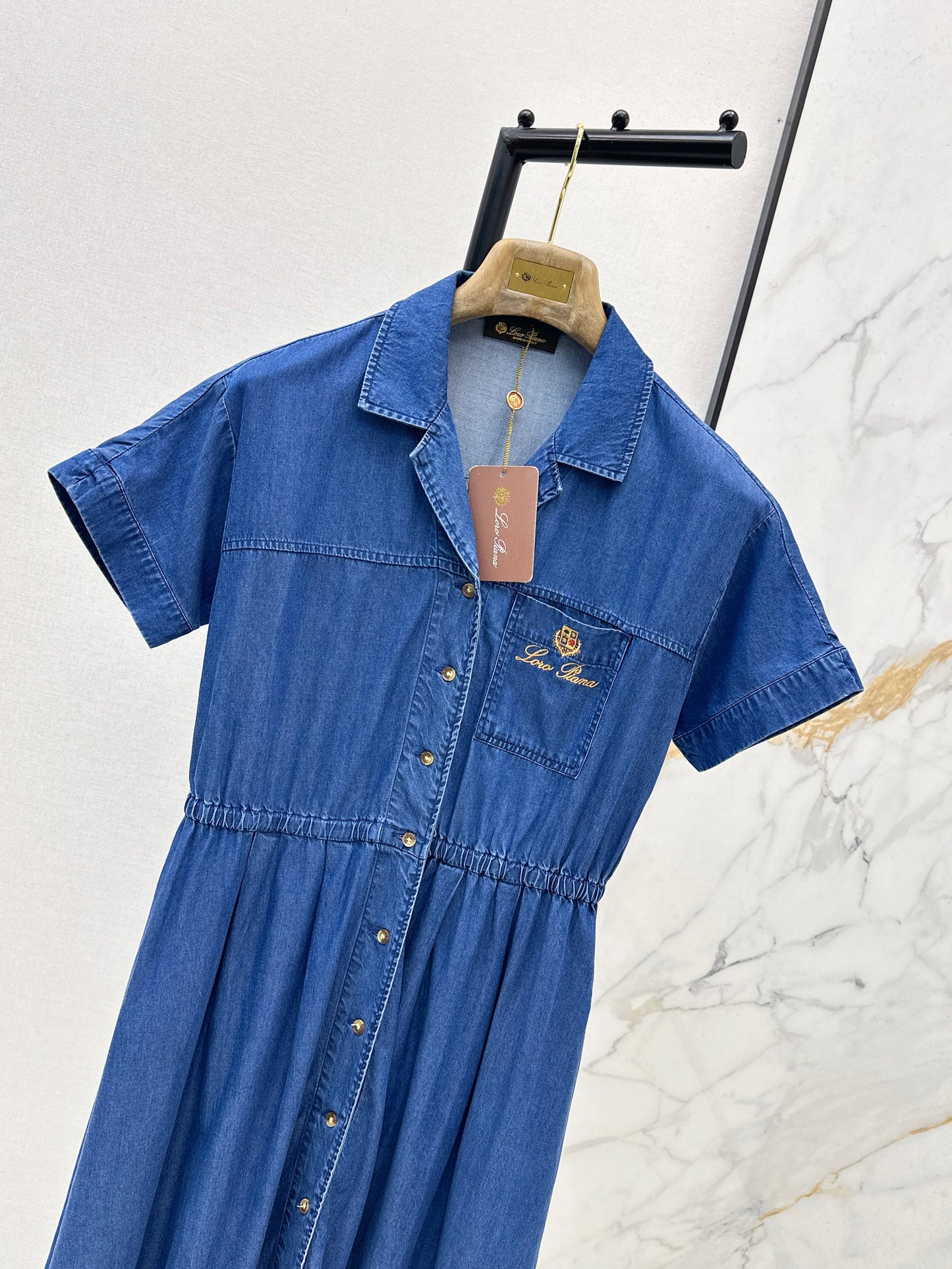 26SS NEW Tencel denim dress with embroidery pattern