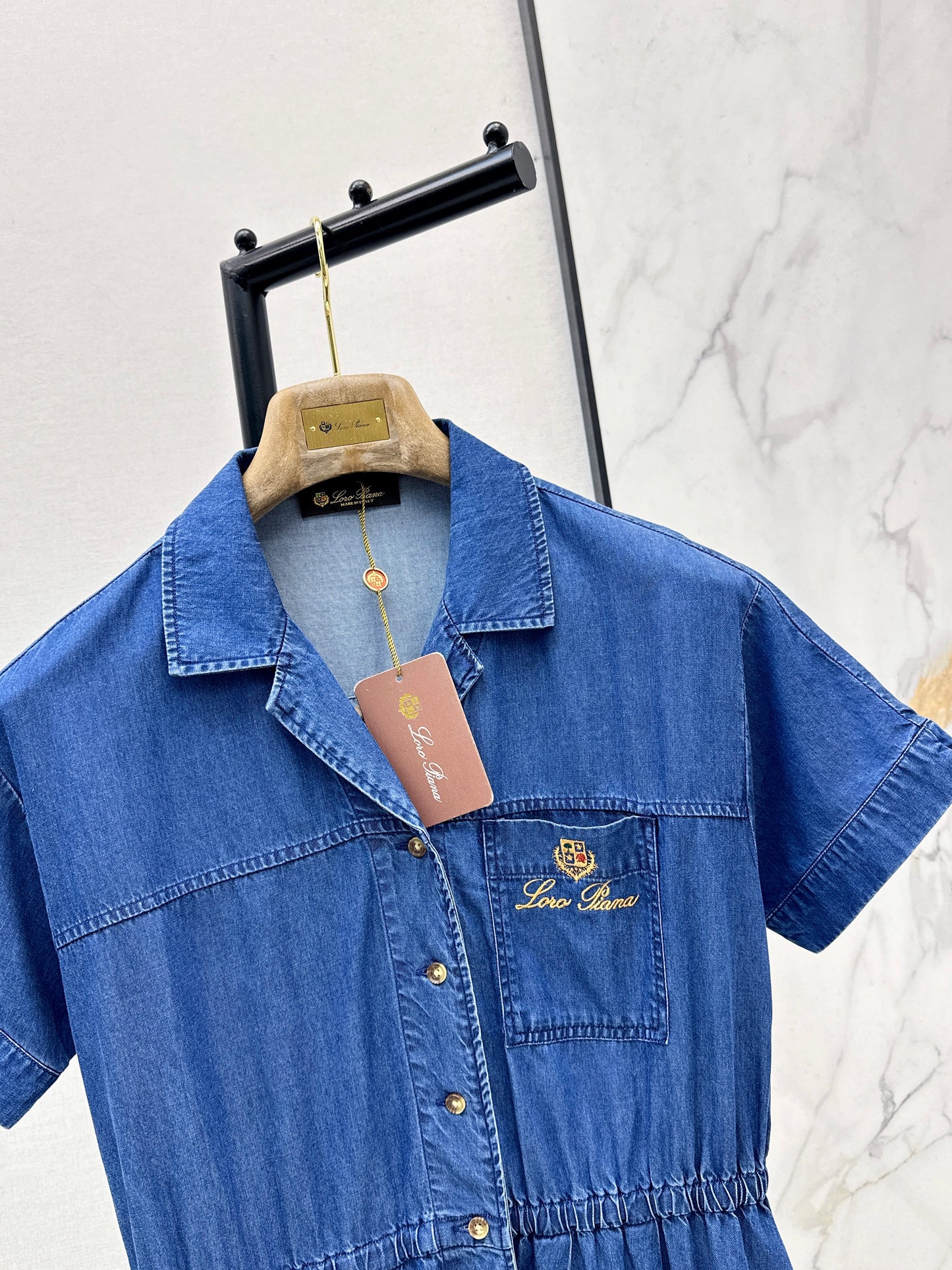 26SS NEW Tencel denim dress with embroidery pattern