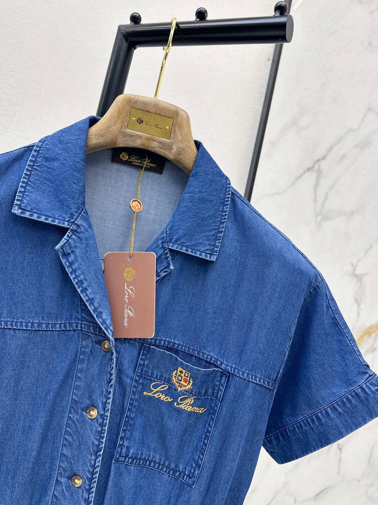 26SS NEW Tencel denim dress with embroidery pattern
