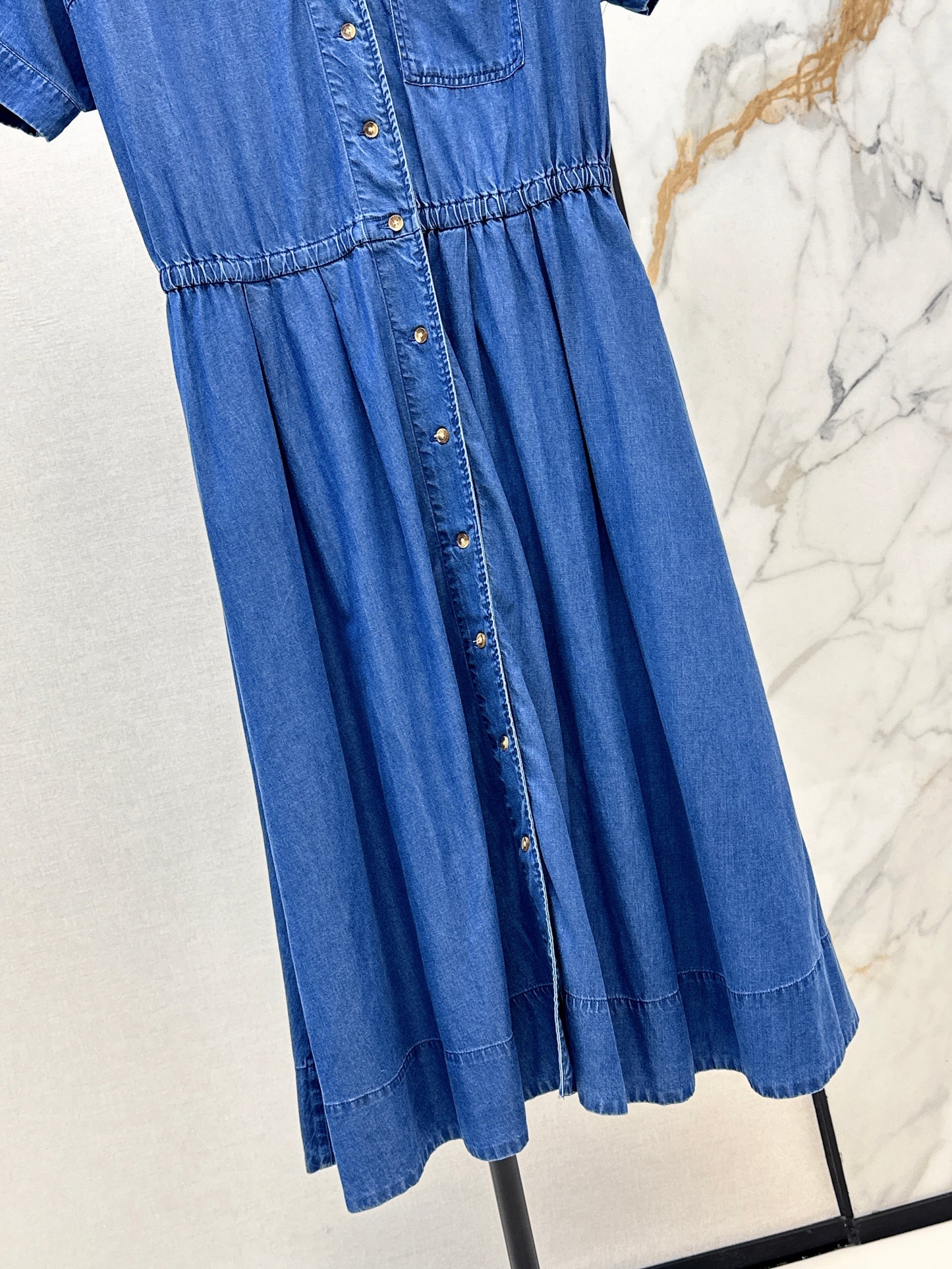 26SS NEW Tencel denim dress with embroidery pattern