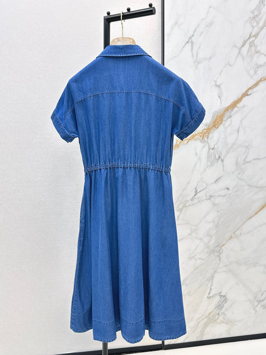26SS NEW Tencel denim dress with embroidery pattern