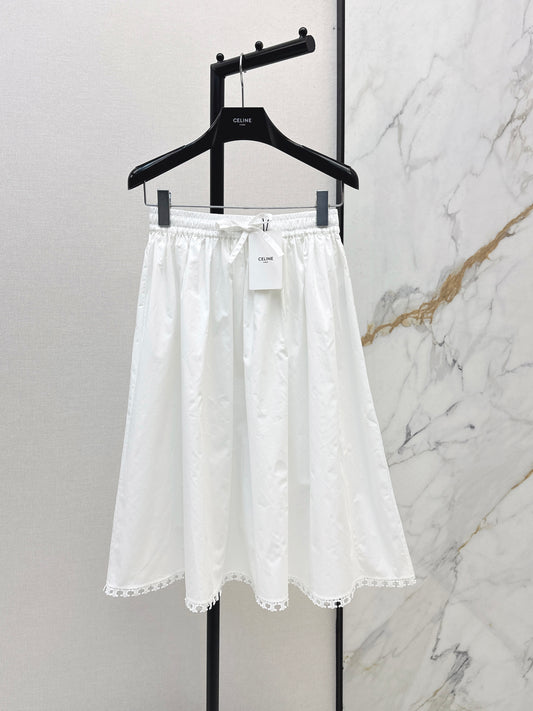 26SS NEW must-have Arc de Triomphe hollow lace romantic white skirt for vacation style