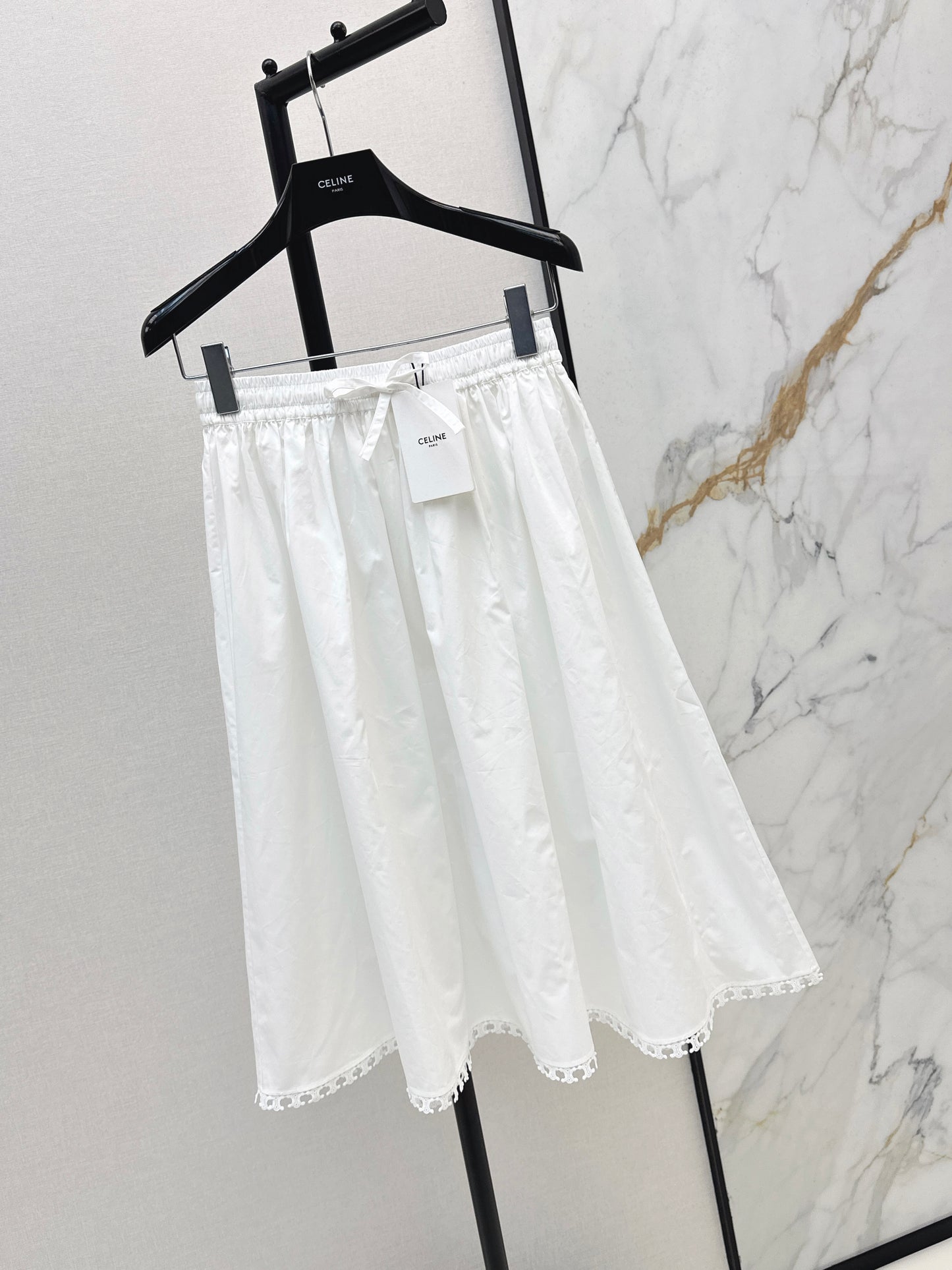 26SS NEW must-have Arc de Triomphe hollow lace romantic white skirt for vacation style