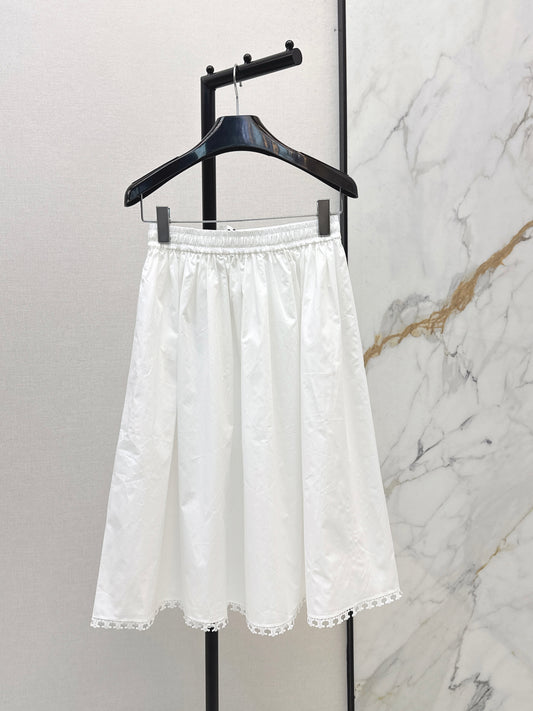 26SS NEW must-have Arc de Triomphe hollow lace romantic white skirt for vacation style