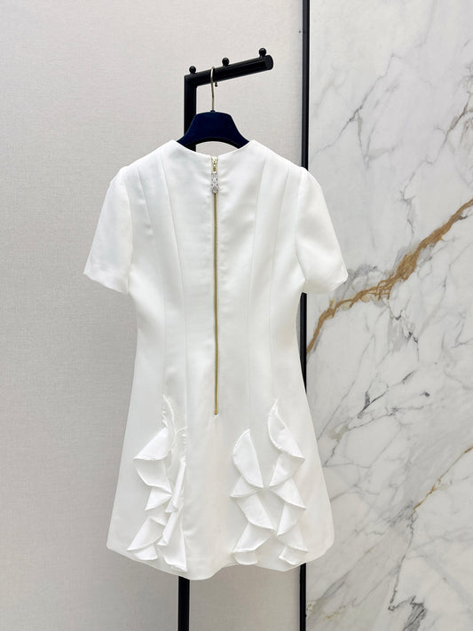 26SS NEW New short-sleeved dress with layered hem decoration