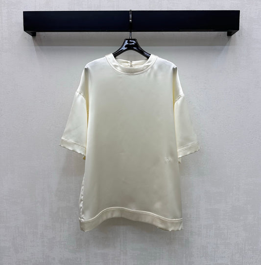 26SS NEW twill thick silhouette satin material T-shirt