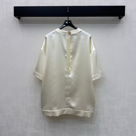 26SS NEW twill thick silhouette satin material T-shirt