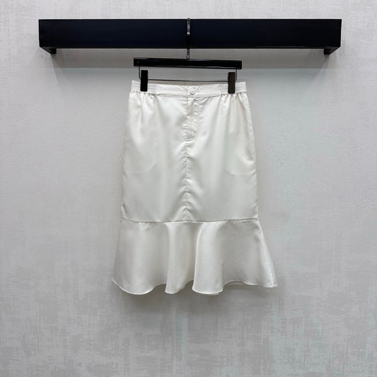 26SS NEW Jacquard fishtail blended cotton skirt