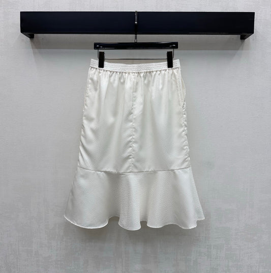 26SS NEW Jacquard fishtail blended cotton skirt