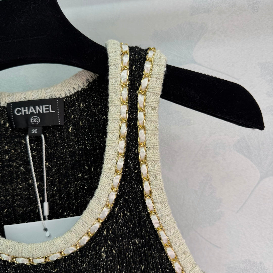 🔥HOT🔥26SS NEW Black tweed blend knitted vest