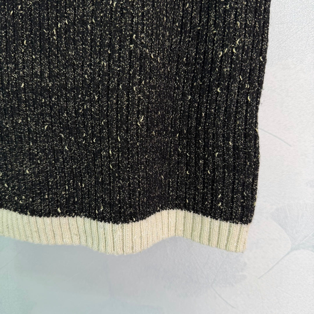 🔥HOT🔥26SS NEW Black tweed blend knitted vest