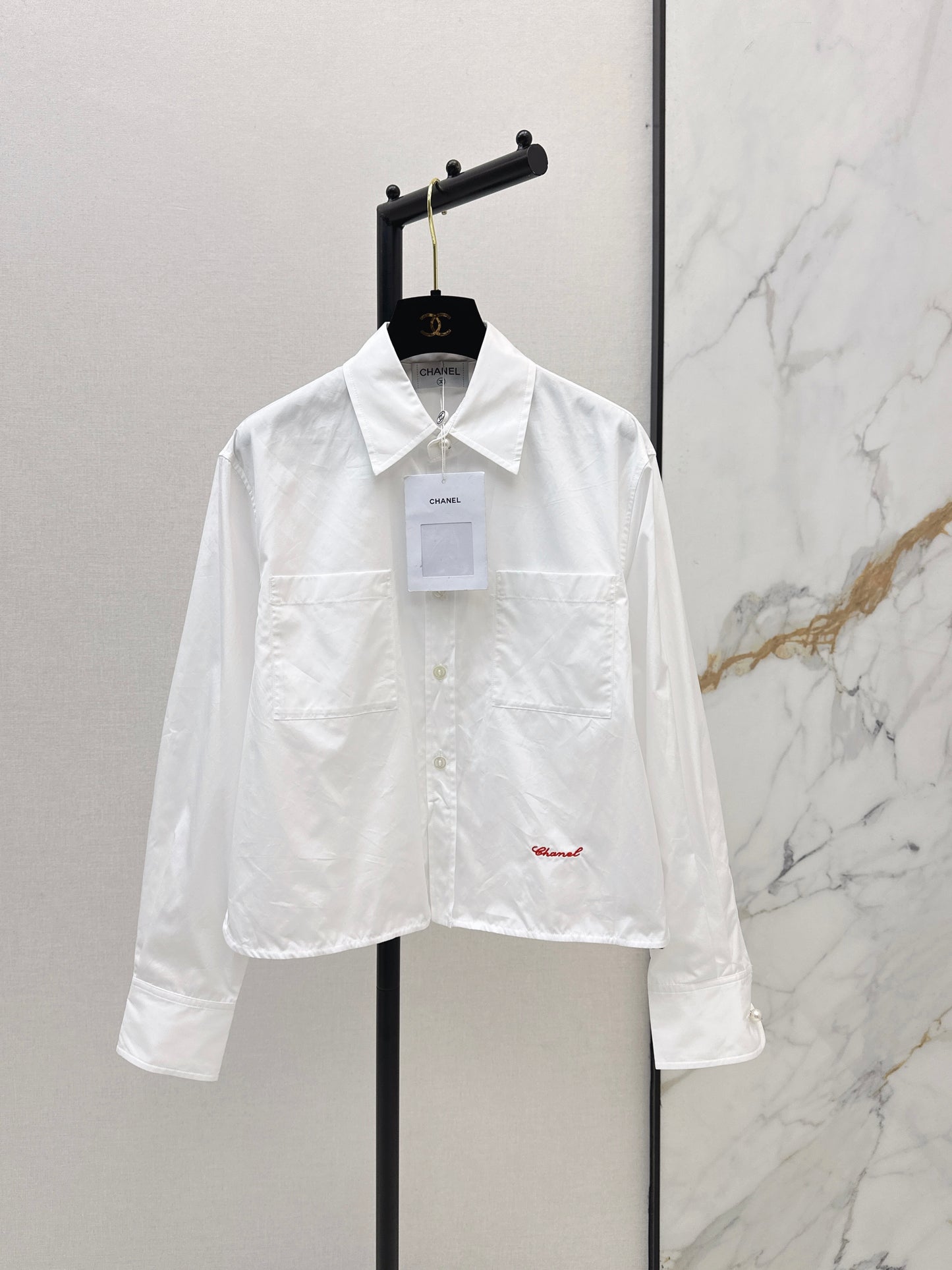 26SS NEU Coco Girls French Pearl Button Shirt