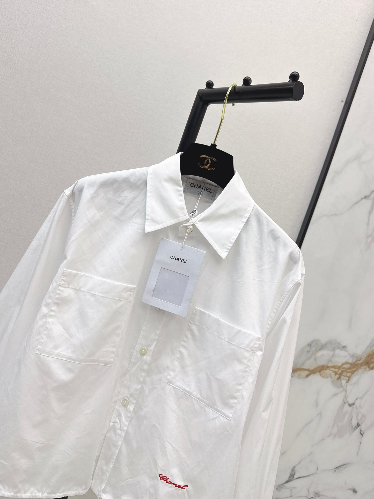 26SS NEU Coco Girls French Pearl Button Shirt