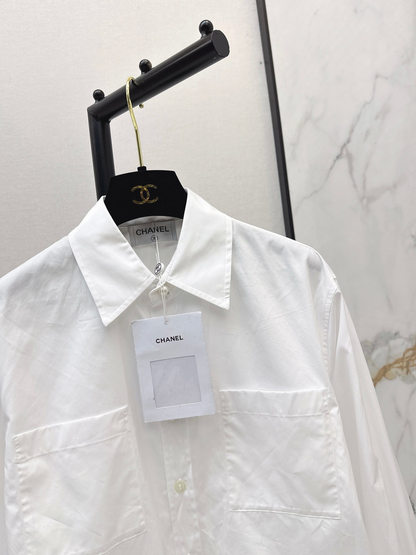 26SS NEU Coco Girls French Pearl Button Shirt