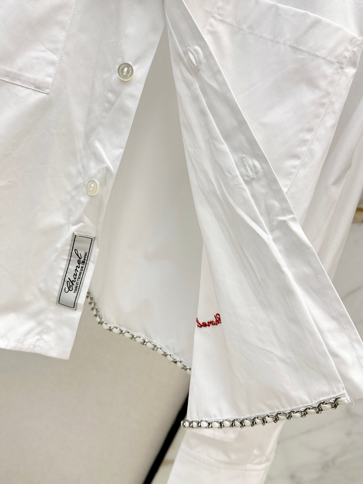 26SS NEU Coco Girls French Pearl Button Shirt