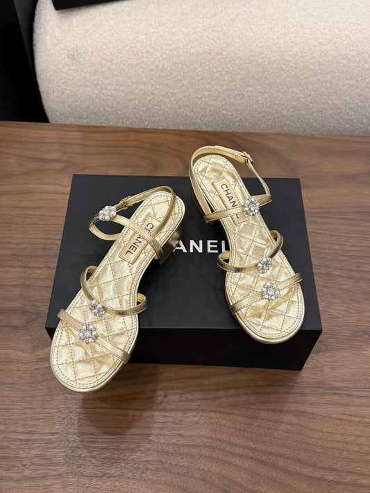 26SS NEW Golden Camellia Pearl Sandals (height: 4.5cm)
