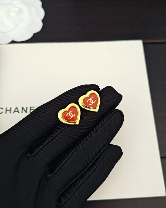 26SS NEW red love earrings
