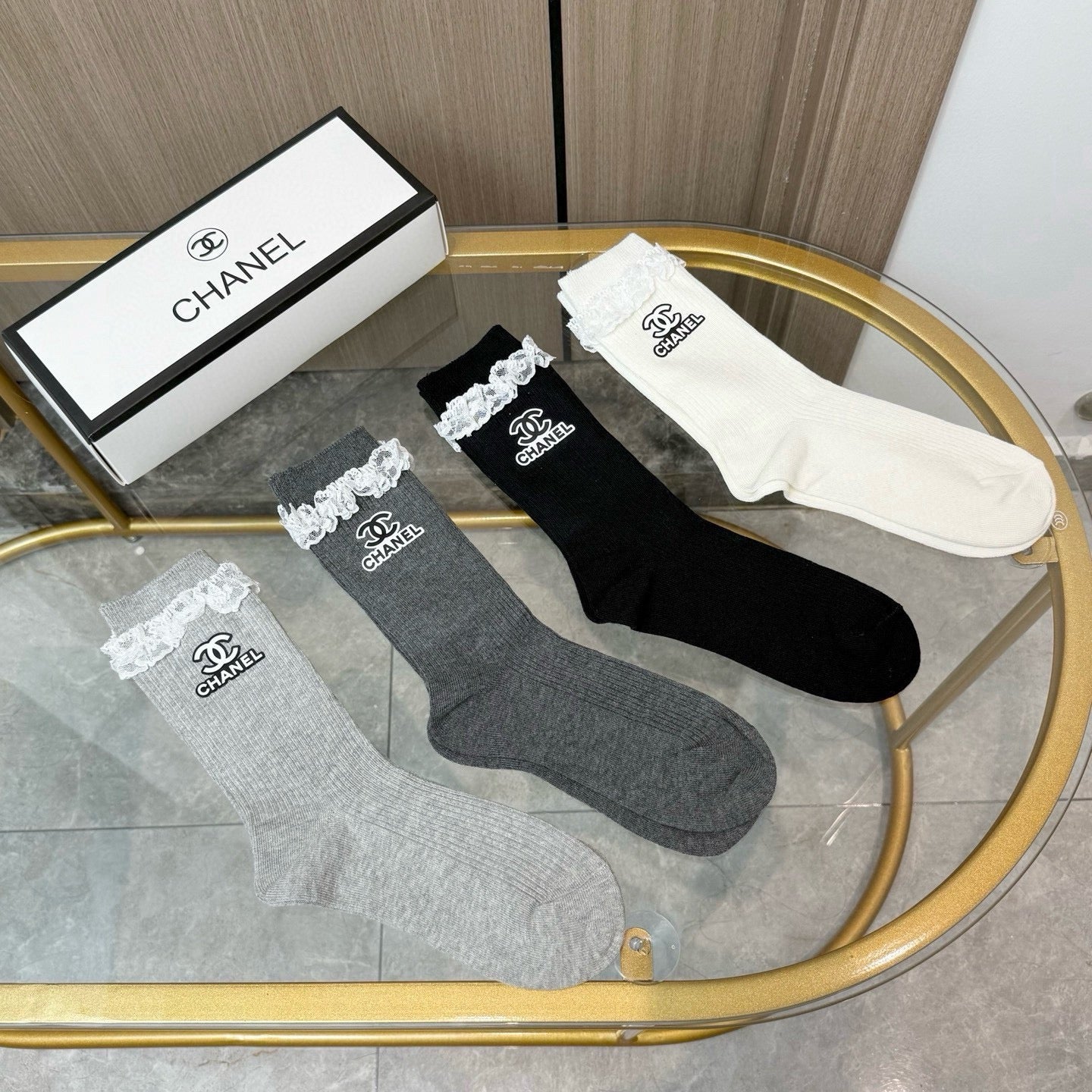 26SS NEW Double C letter stockings（No single-item shipping）