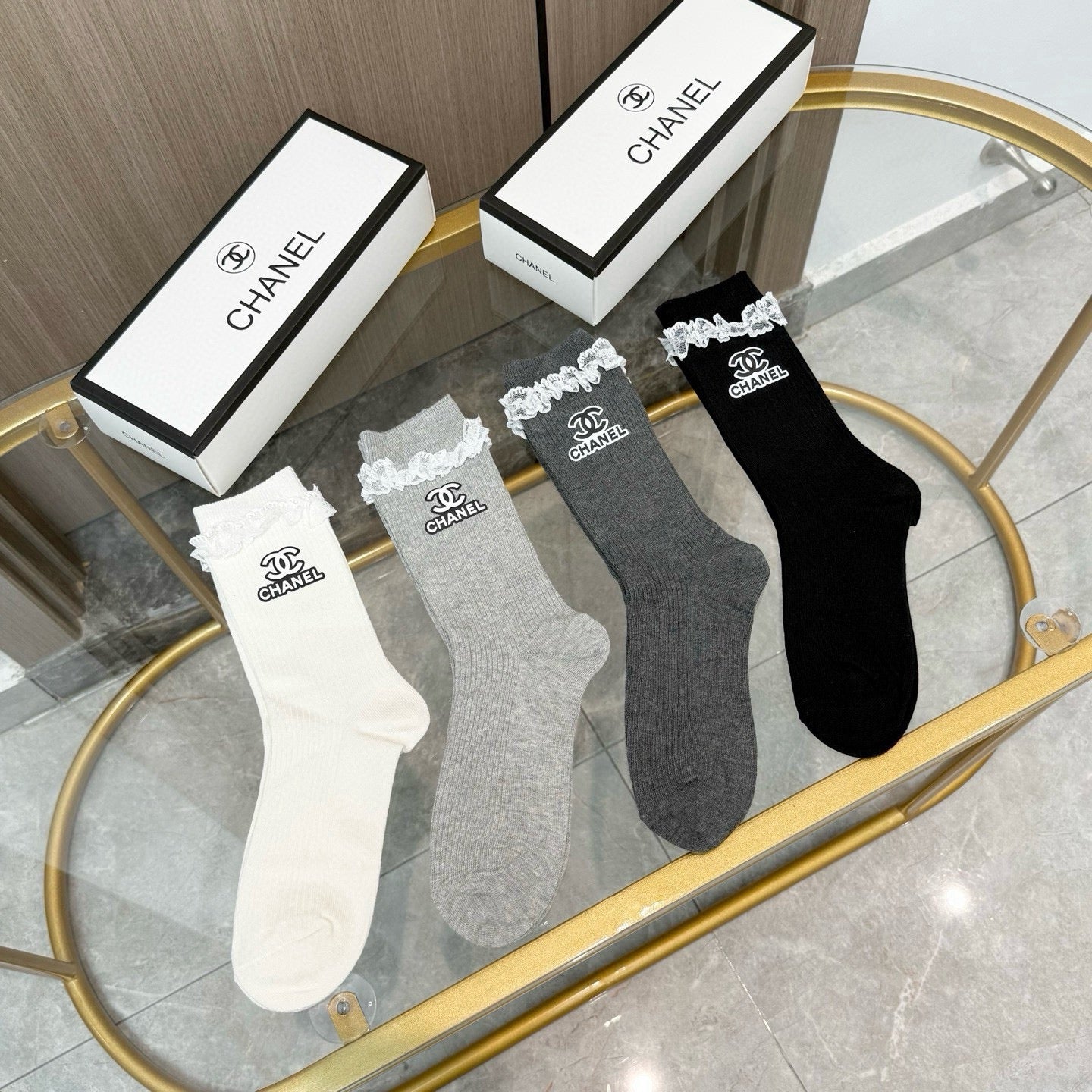 26SS NEW Double C letter stockings（No single-item shipping）