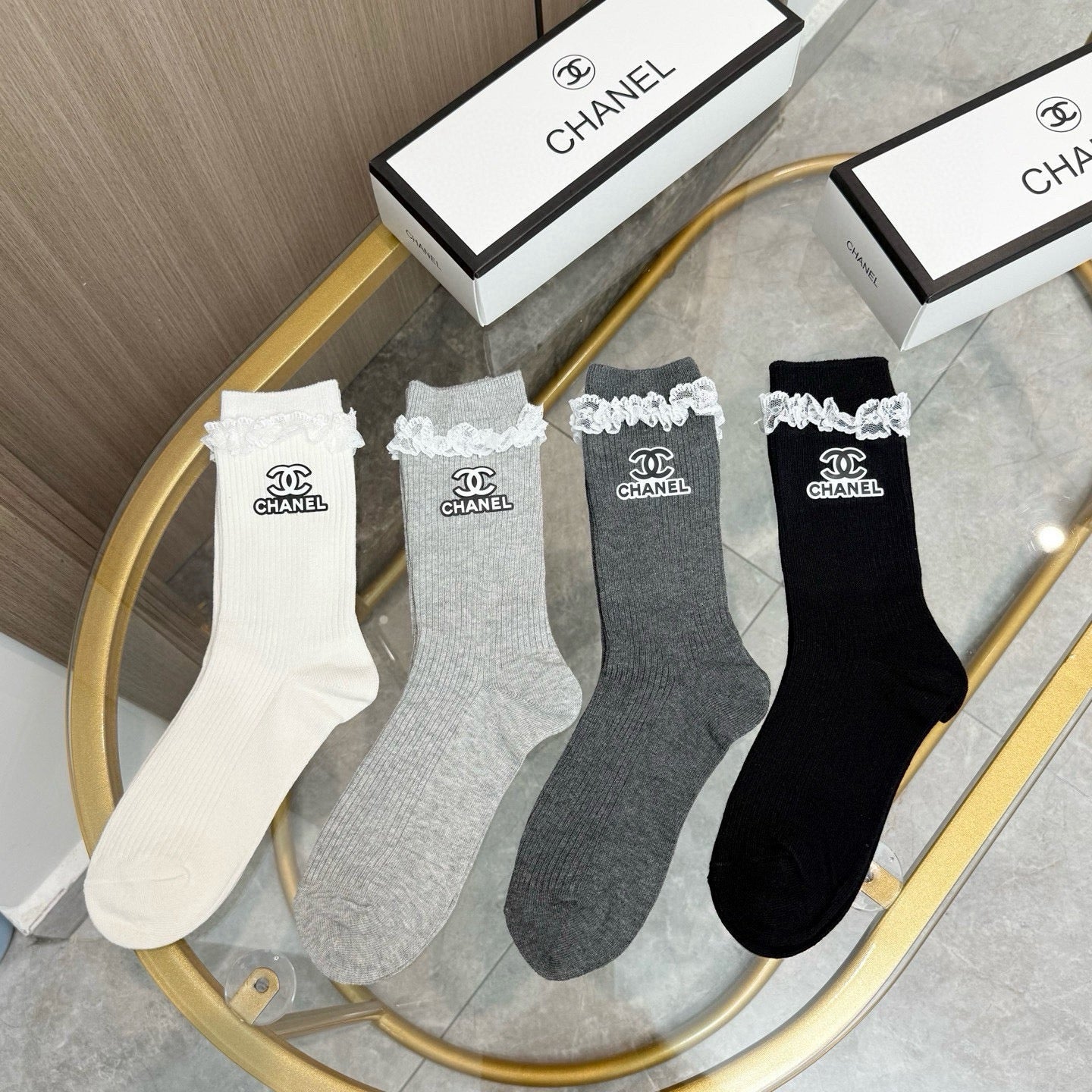 26SS NEW Double C letter stockings（No single-item shipping）
