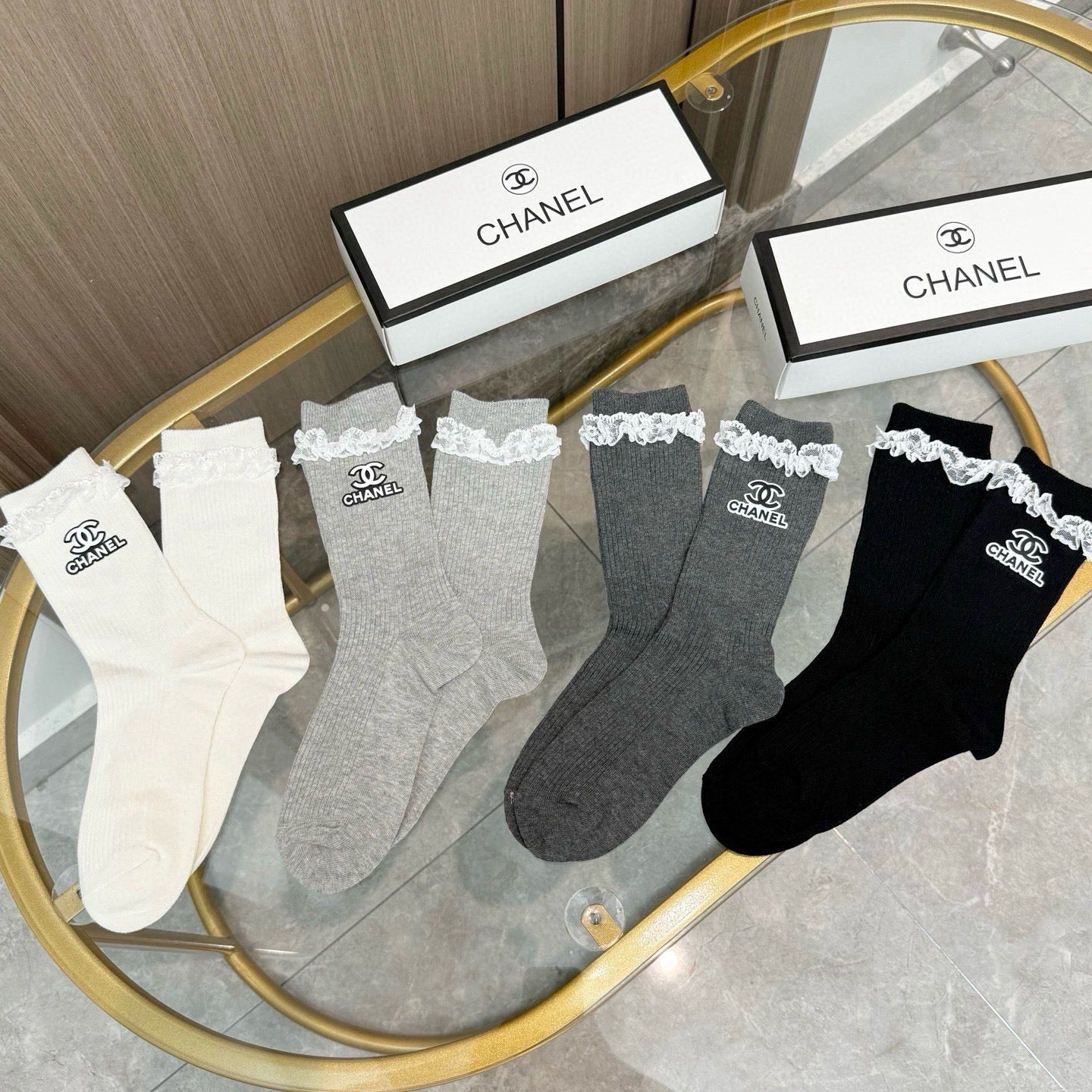 26SS NEW Double C letter stockings（No single-item shipping）