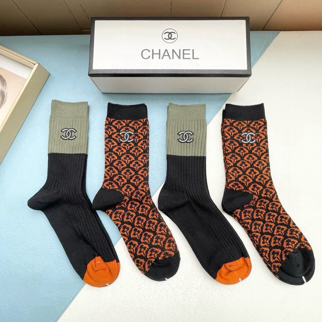 26SS NEW Double C letter stockings（No single-item shipping）