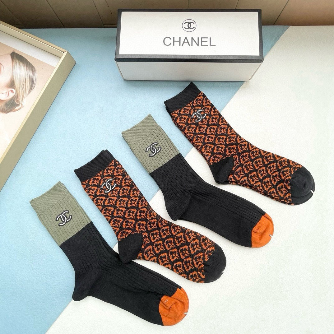 26SS NEW Double C letter stockings（No single-item shipping）
