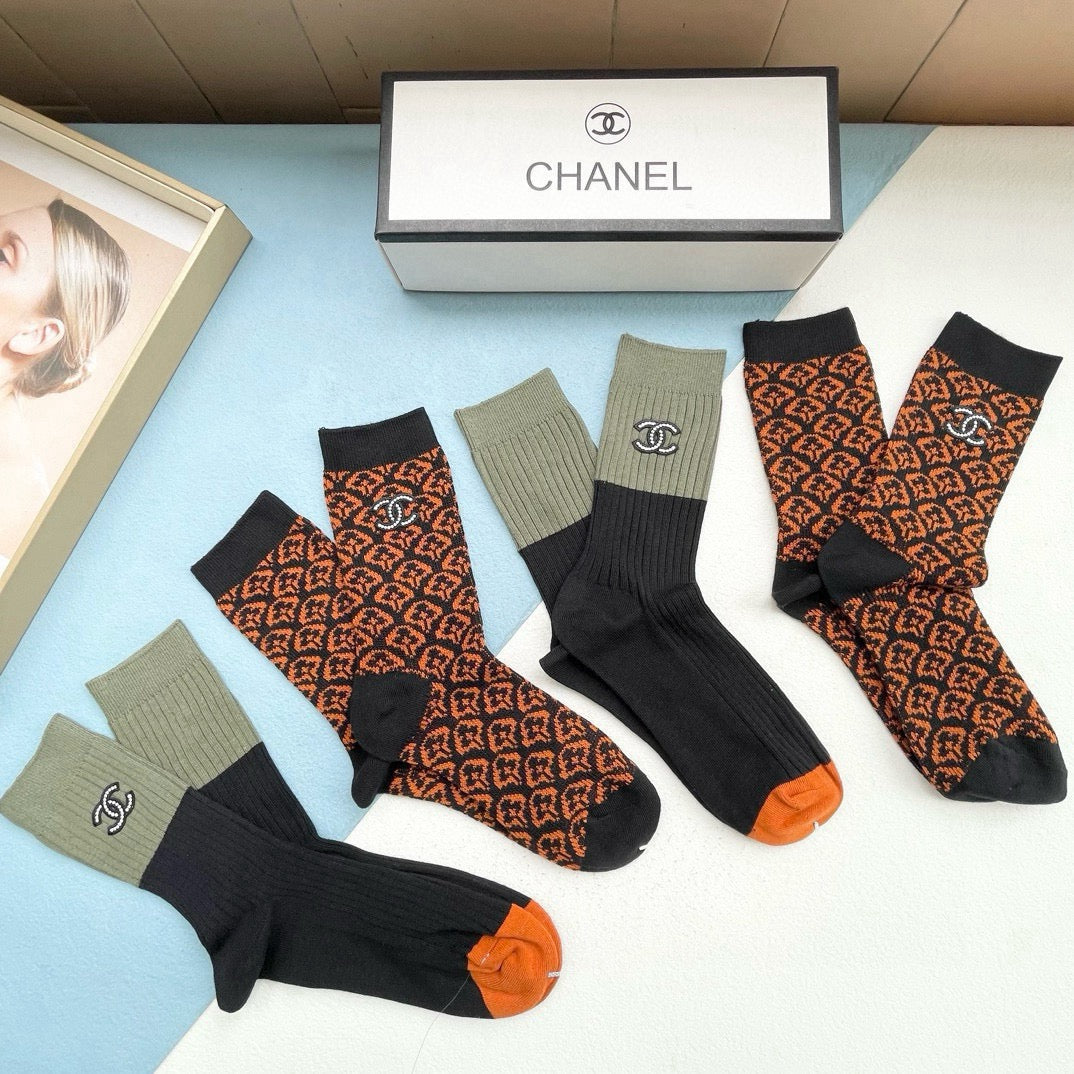 26SS NEW Double C letter stockings（No single-item shipping）