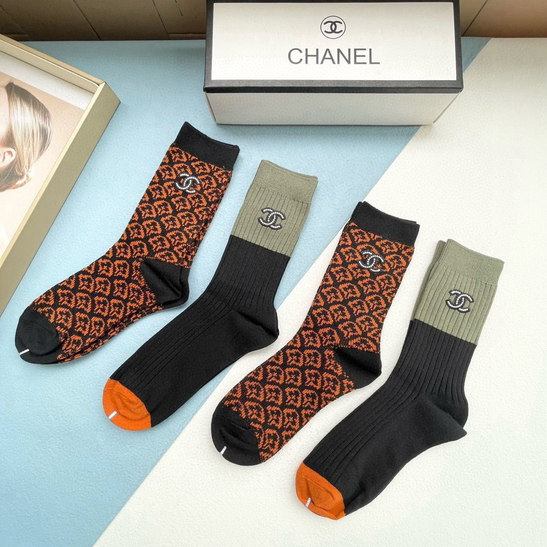 26SS NEW Double C letter stockings（No single-item shipping）