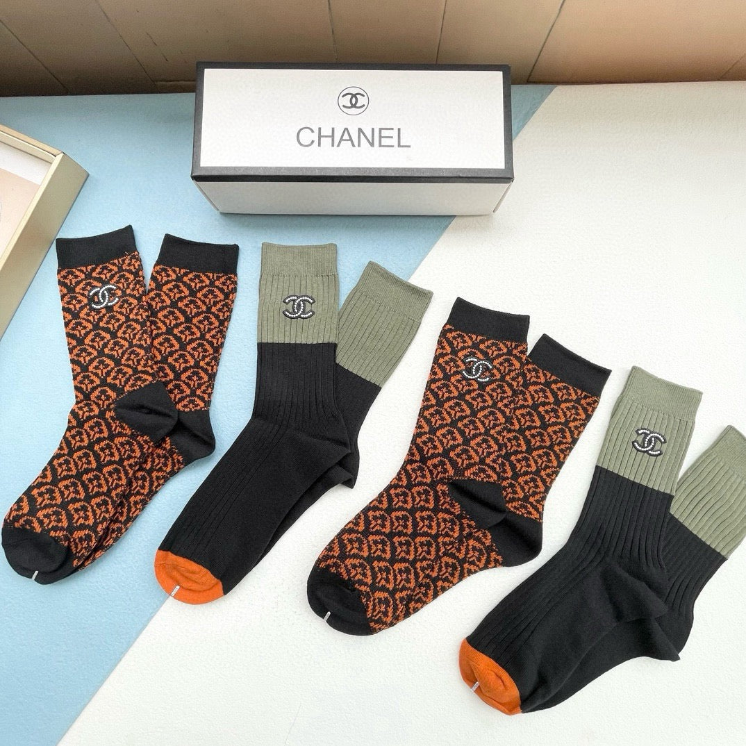 26SS NEW Double C letter stockings（No single-item shipping）