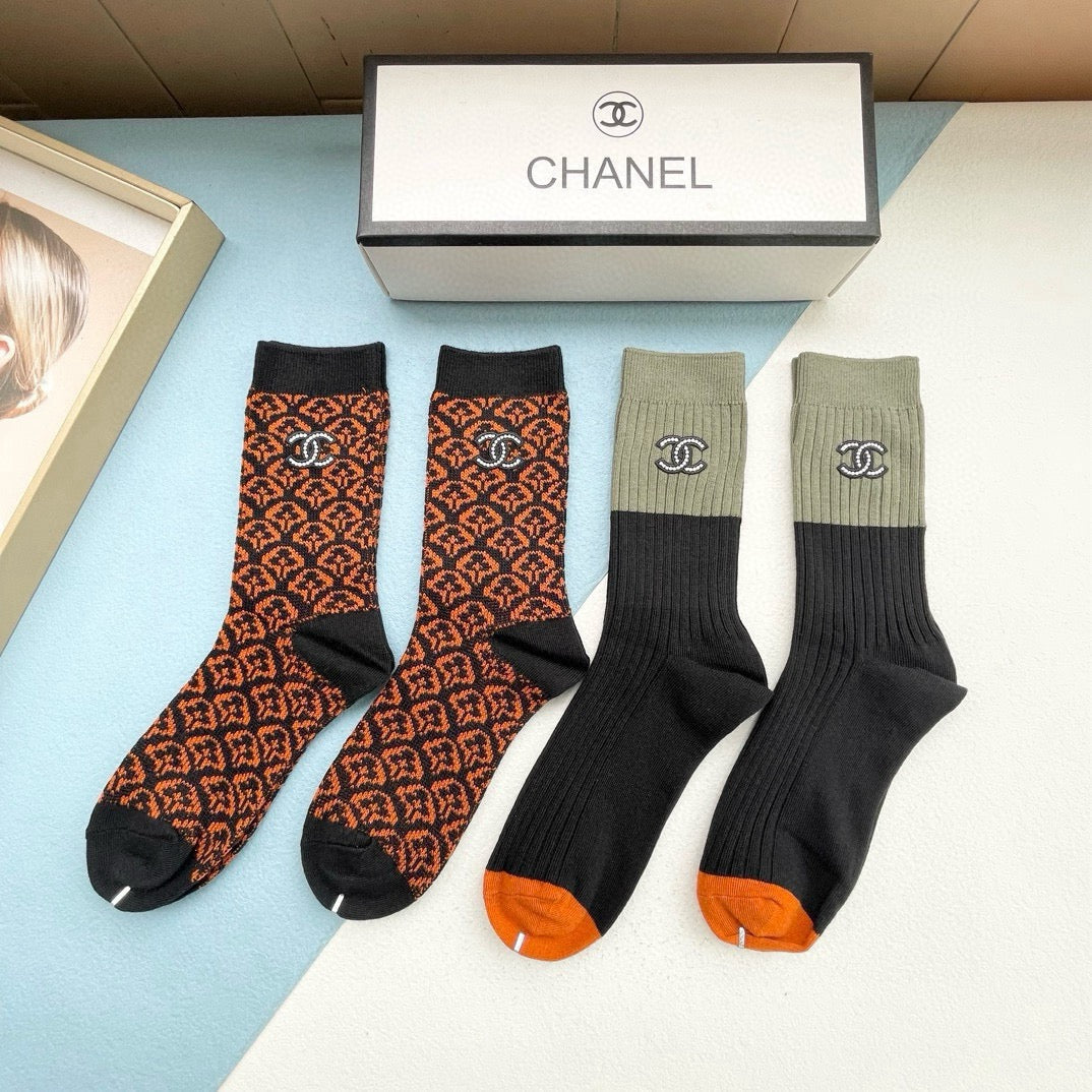 26SS NEW Double C letter stockings（No single-item shipping）