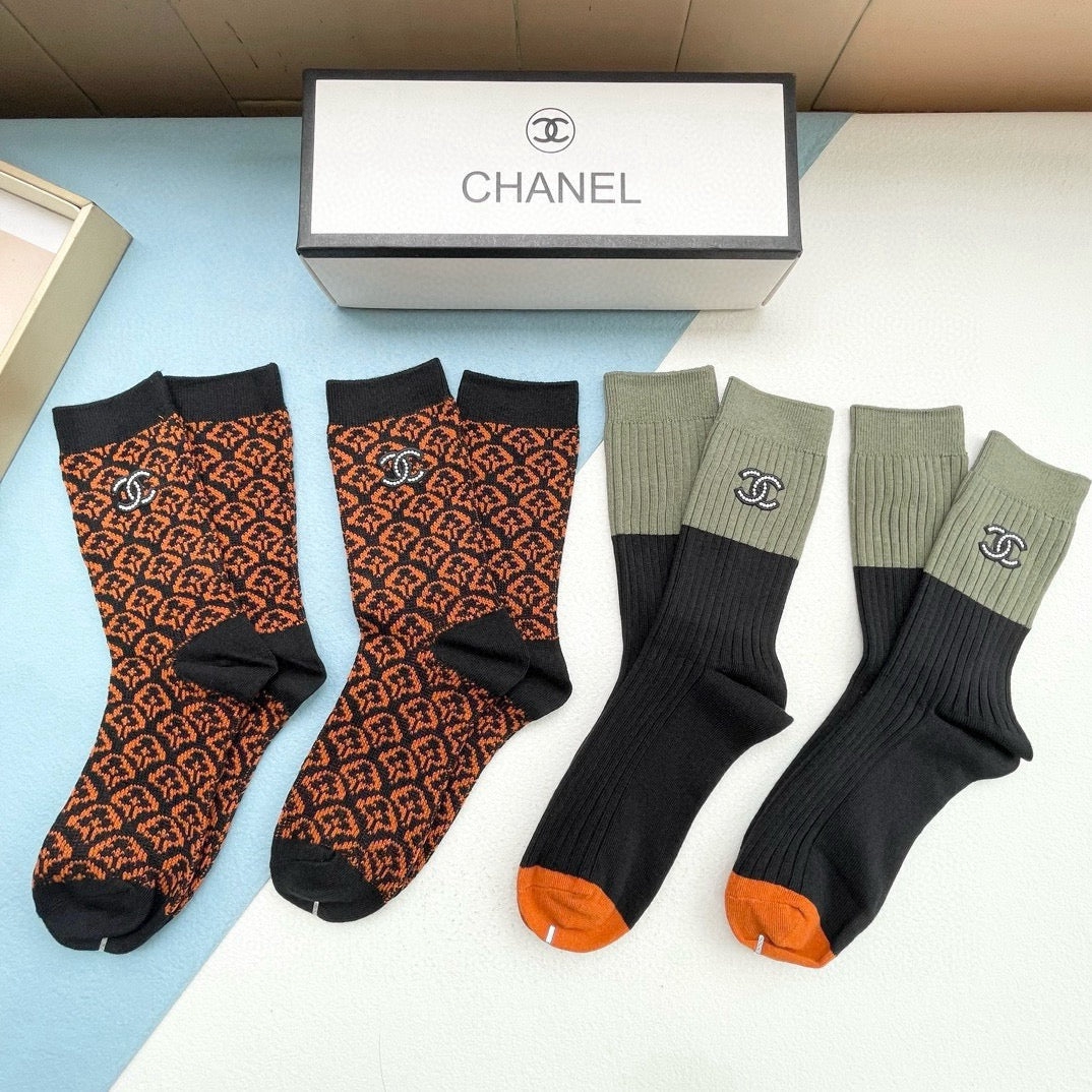 26SS NEW Double C letter stockings（No single-item shipping）