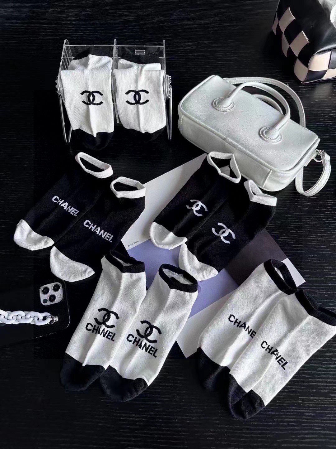 26SS NEW Double C letter socks（No single-item shipping）