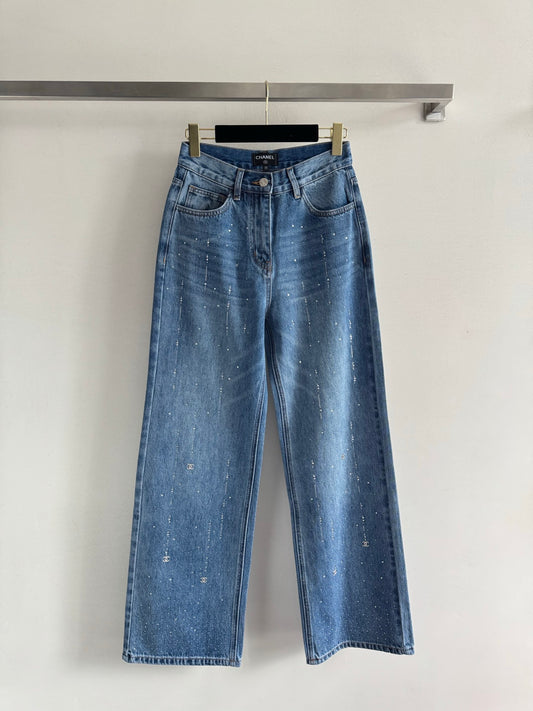 🔥HOT🔥26SS NEW Rhinestone straight-leg jeans
