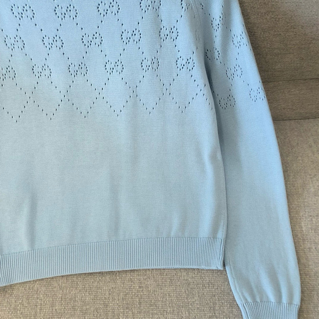 26SS NEW Hollow diamond knitted cardigan
